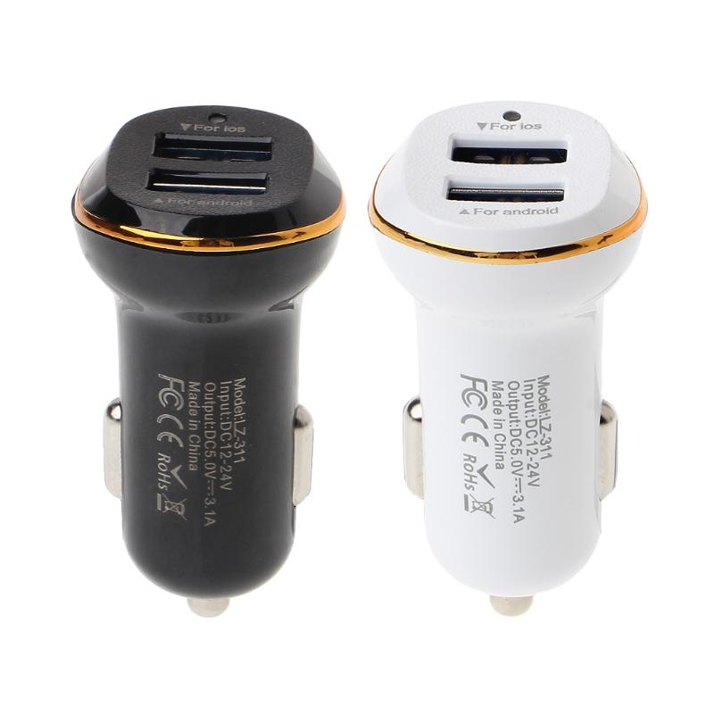 5V 3.1A Fast Charge Dual USB Port Car Charger Adapter